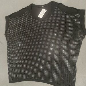 Women’s size medium INC International Concepts black shirt with silver studs